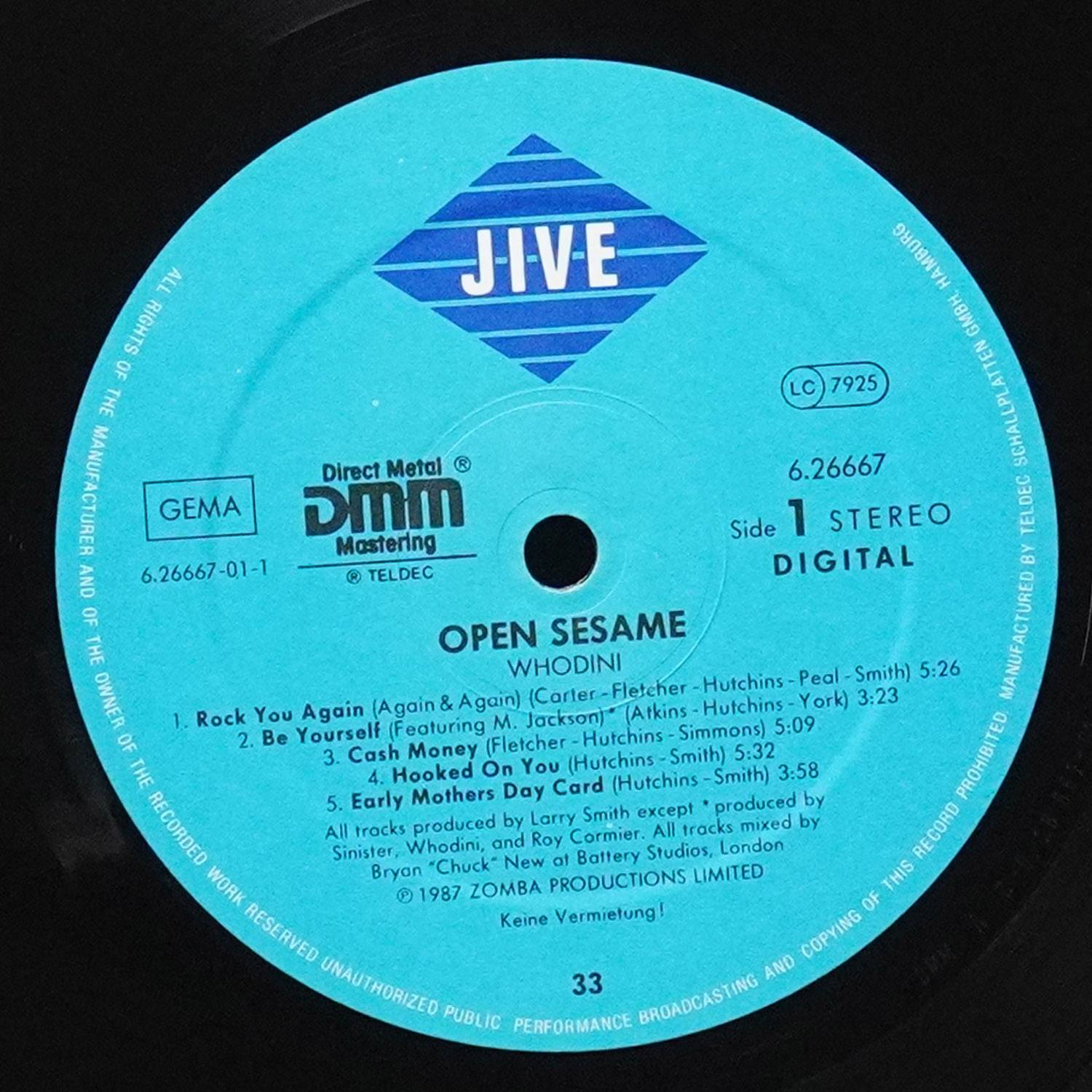LP Whodini — Open Sesame фото 2