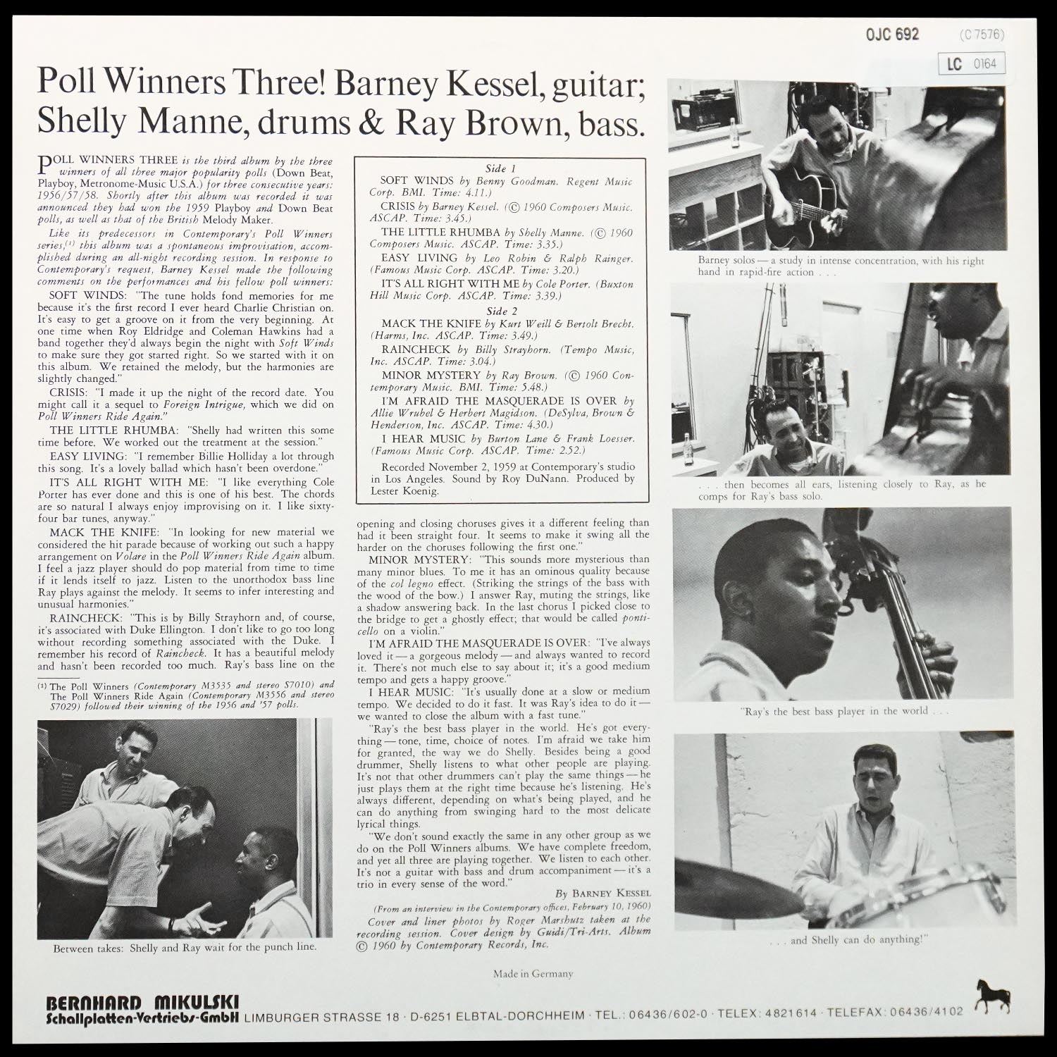 LP Barney Kessel — Poll Winners Three! фото 2
