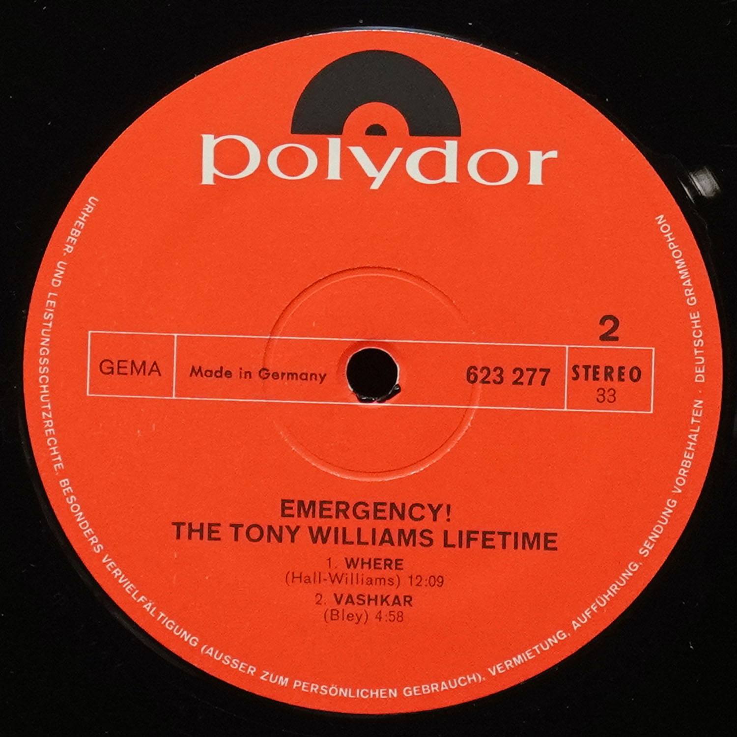LP Tony Williams Lifetime — Emergency! Vol. 1 фото 4