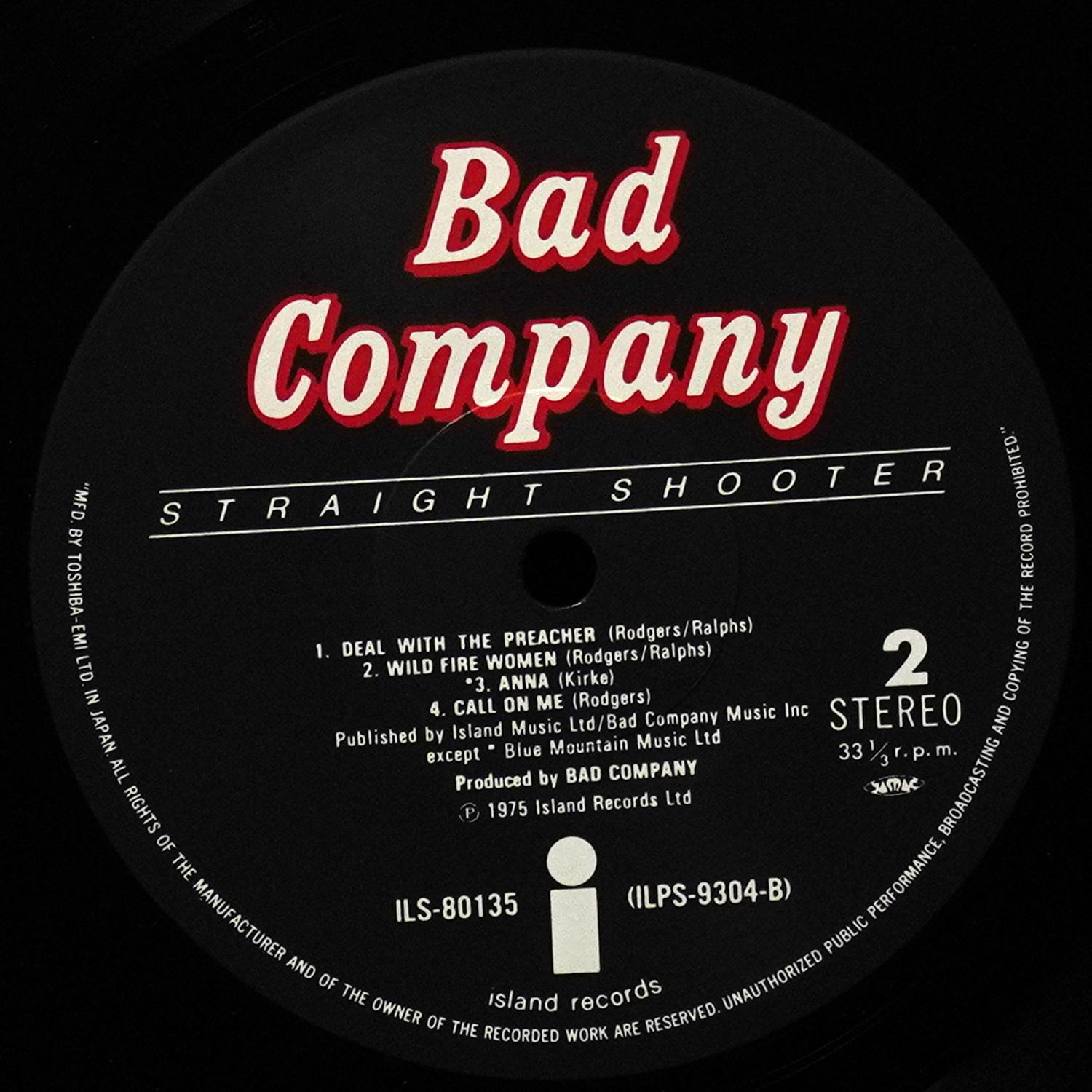 LP Bad Company — Straight Shooter (+ obi) фото 12