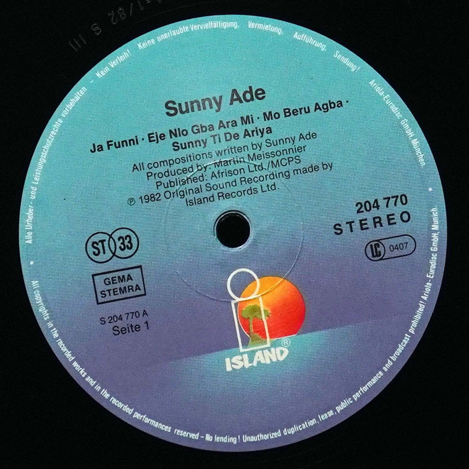 LP King Sunny Ade And His African Beats — Juju Music фото 3