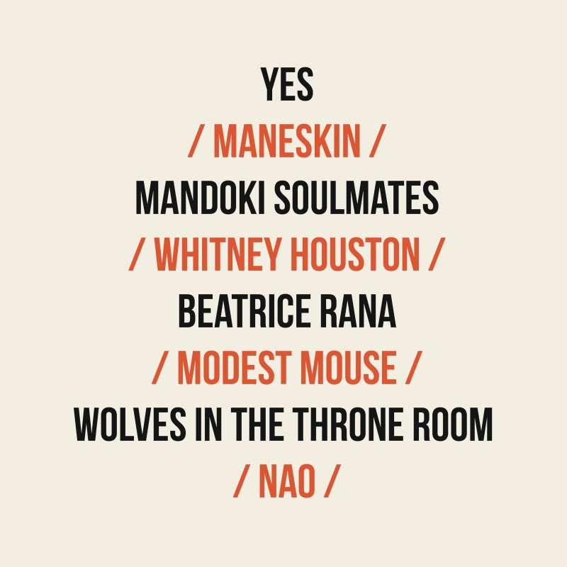 Yes / Maneskin / Beatrice Rana / Modest Mouse