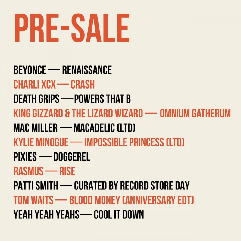 PRE-SALE: Beyonce, Mac Miller, Pixies, Patti Smith 