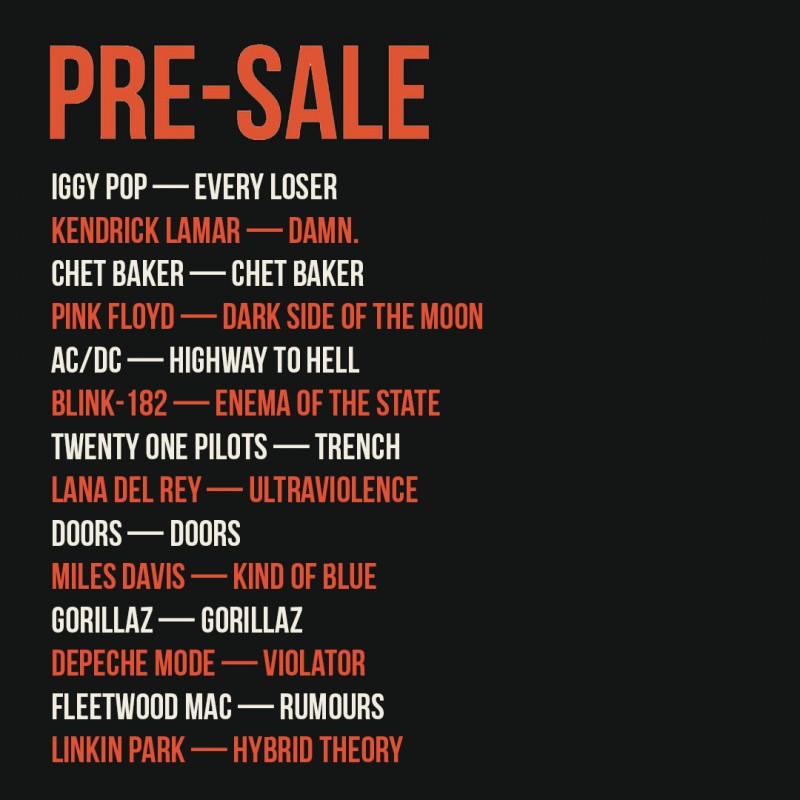 PRE-SALE: Doors, Dark Side Of The Moon, Rumours