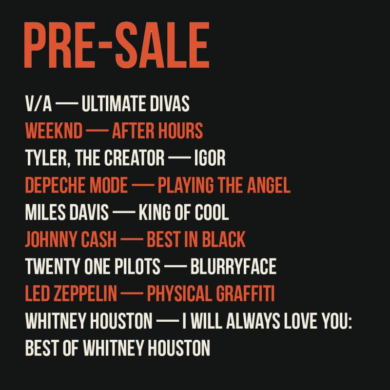 PRE-SALE: Weeknd, Tyler, The Creator. Depeche Mode