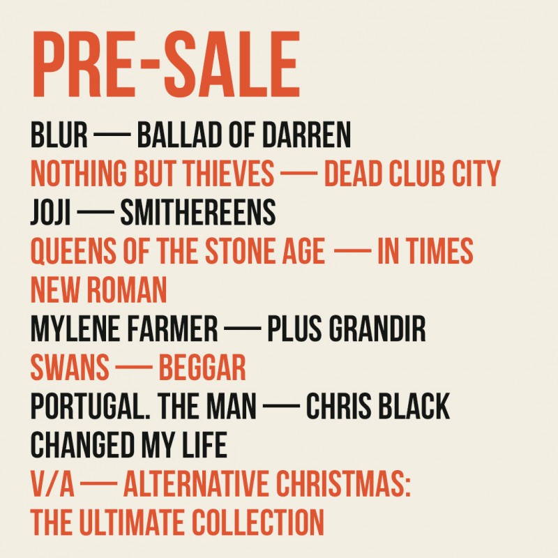 PRE-SALE: Blur, QOTSA, Joji