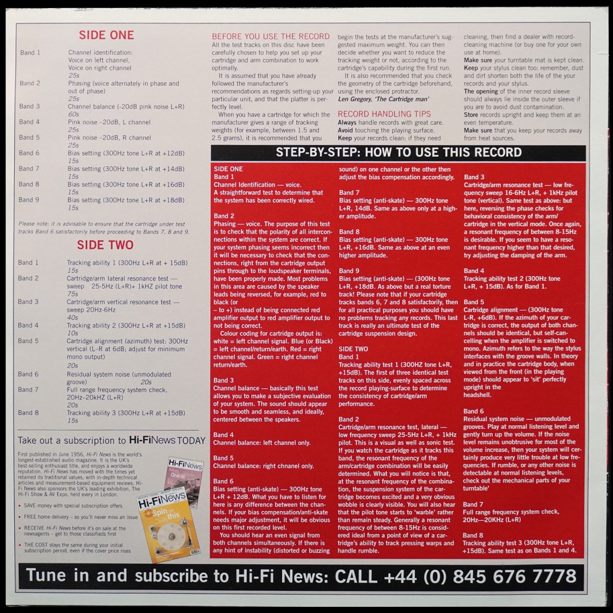 Тестовая Пластинка Analogue Test LP фото 2