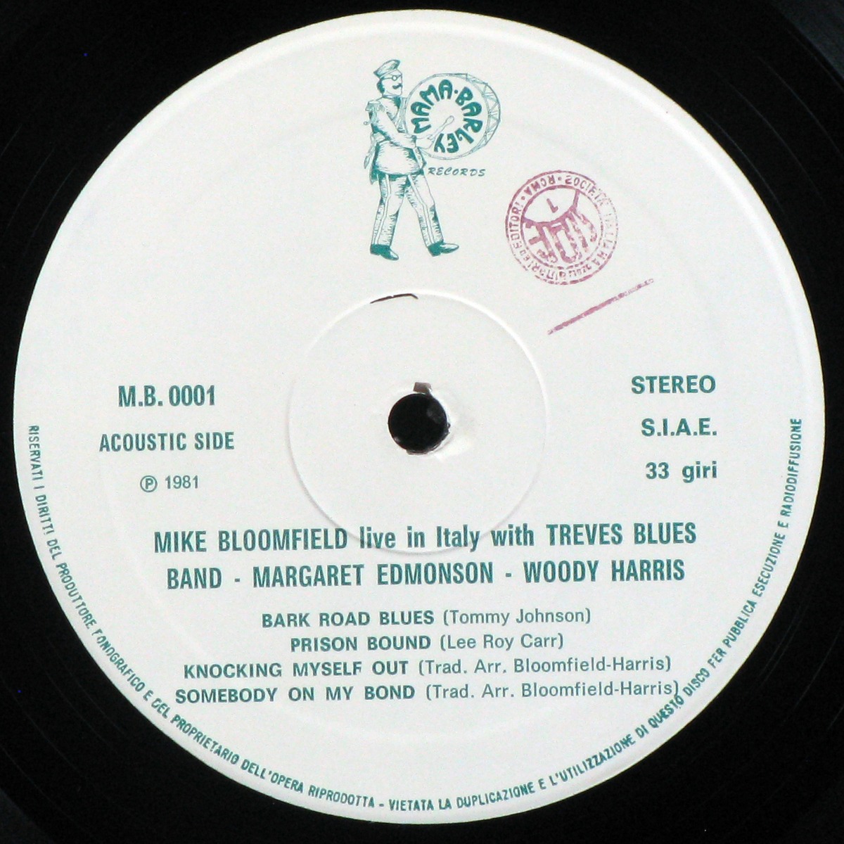 LP Mike Bloomfield — Live In Italy фото 2