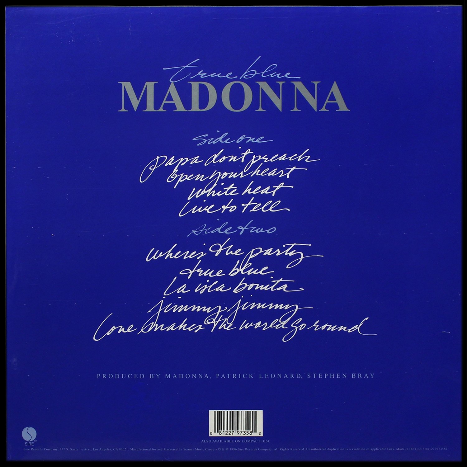 LP Madonna — True Blue (+ постер) фото 2