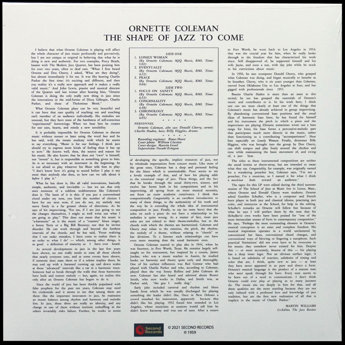 LP Ornette Coleman — Shape Of Jazz To Come фото 2