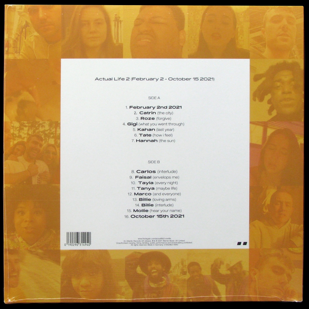 LP Fred Again.. — Actual Life 2 (February 2 - October 15 2021) (цветной винил) фото 2