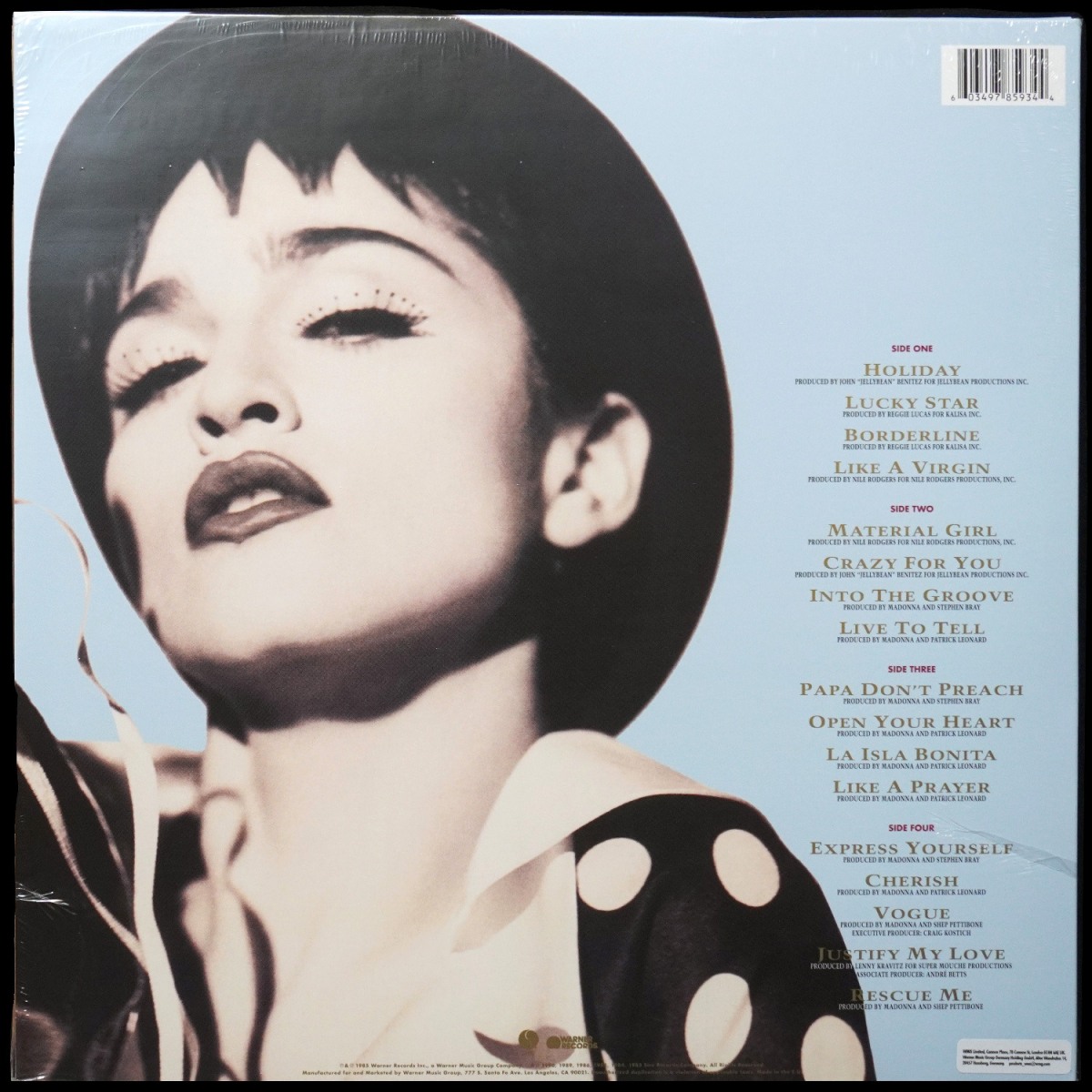 LP Madonna — Immaculate Collection (2LP) фото 2
