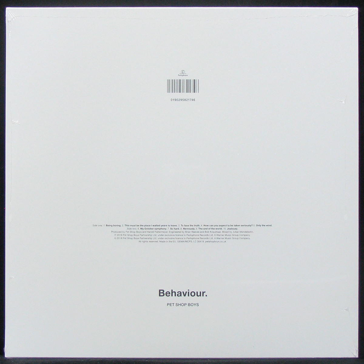 LP Pet Shop Boys — Behaviour фото 2
