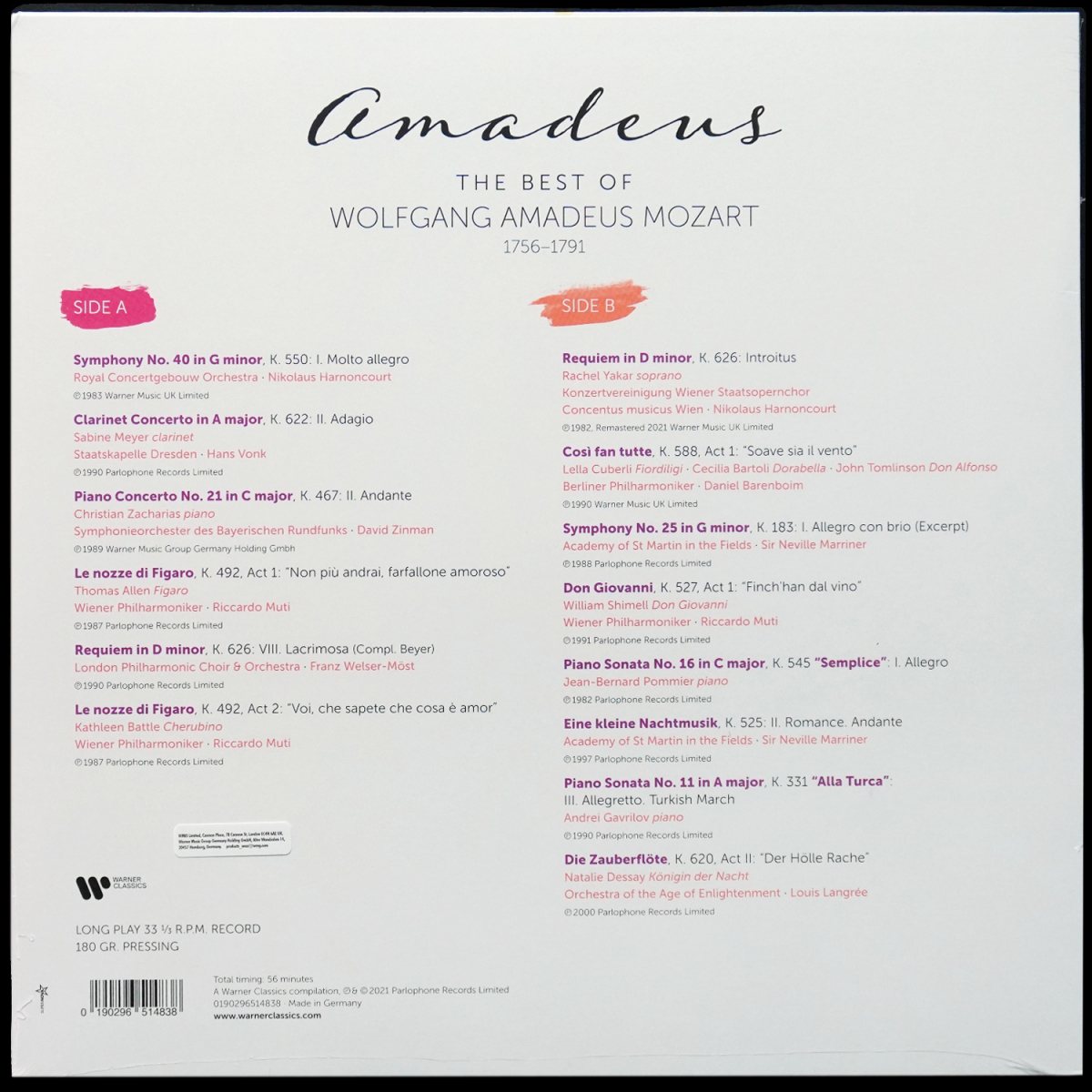 LP V/A — Amadeus:The Best of Mozart фото 2