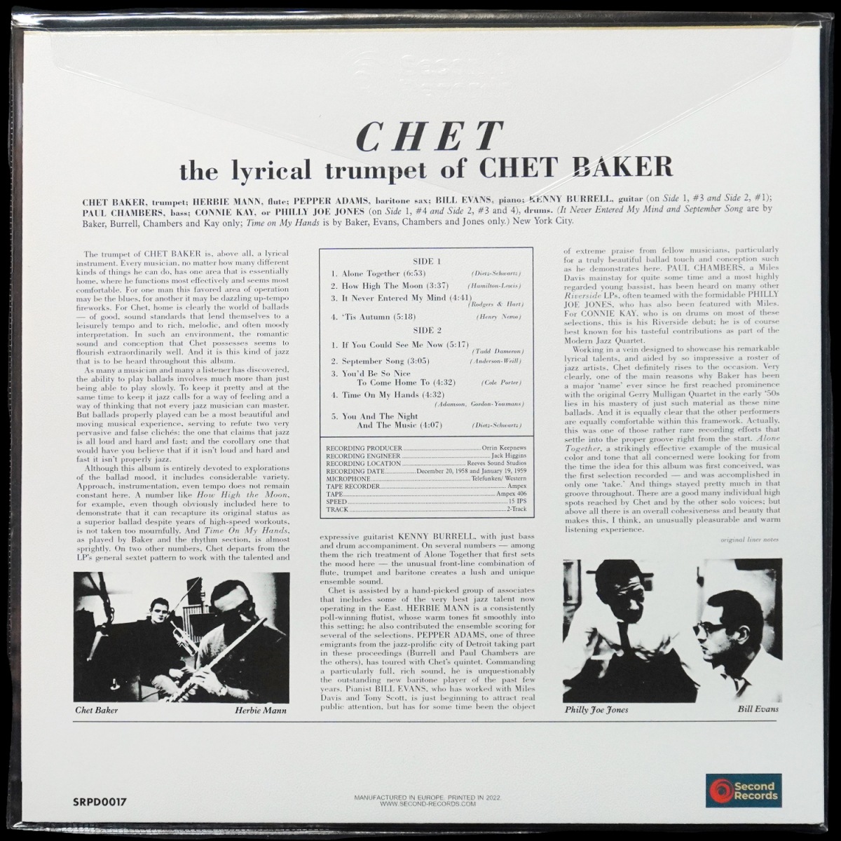 LP Chet Baker — Chet (цветной винил) фото 2
