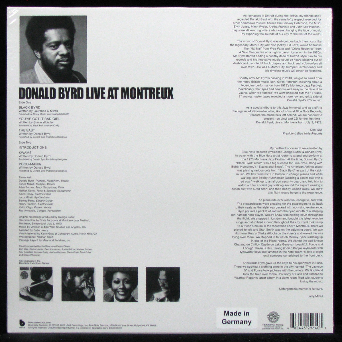 LP Donald Byrd — Live Cookin With Blue Note At Montreux (макси сингл) фото 2