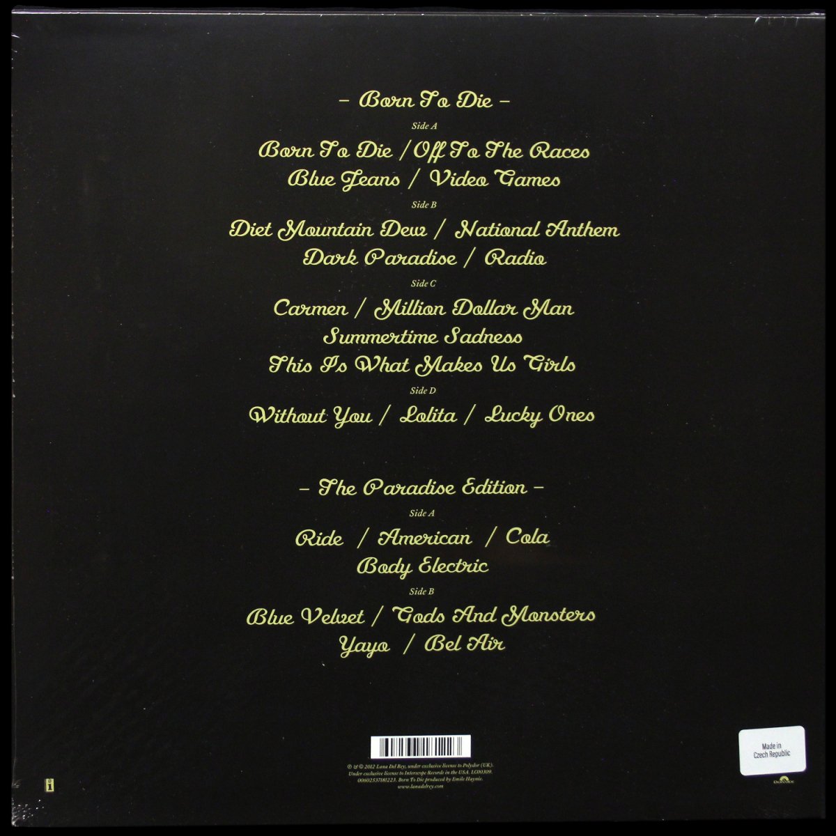 LP Lana Del Rey — Born To Die - The Paradise Edition (2LP) фото 2