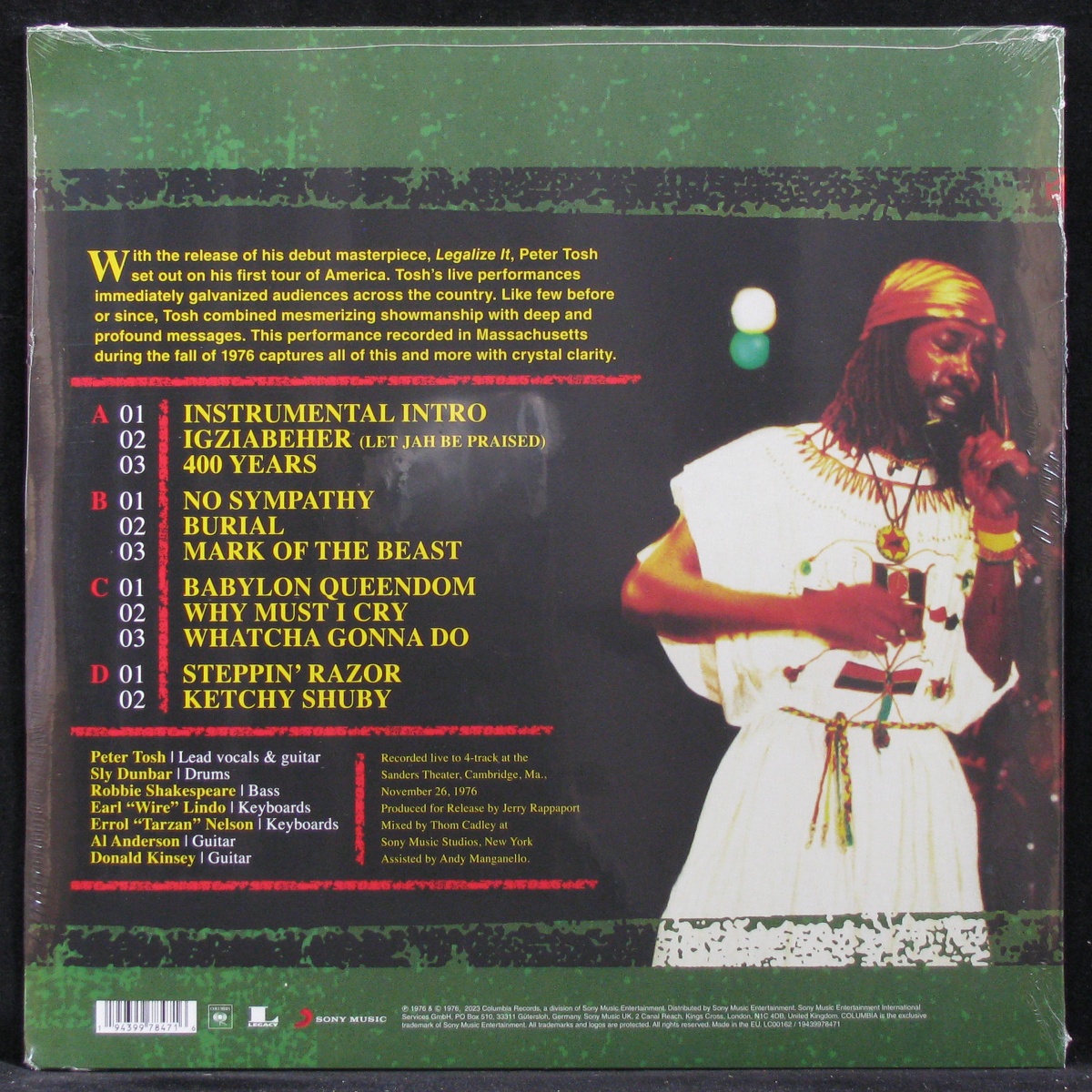 LP Peter Tosh — Live & Dangerous: Boston 1976 (2LP, цветной винил) фото 2