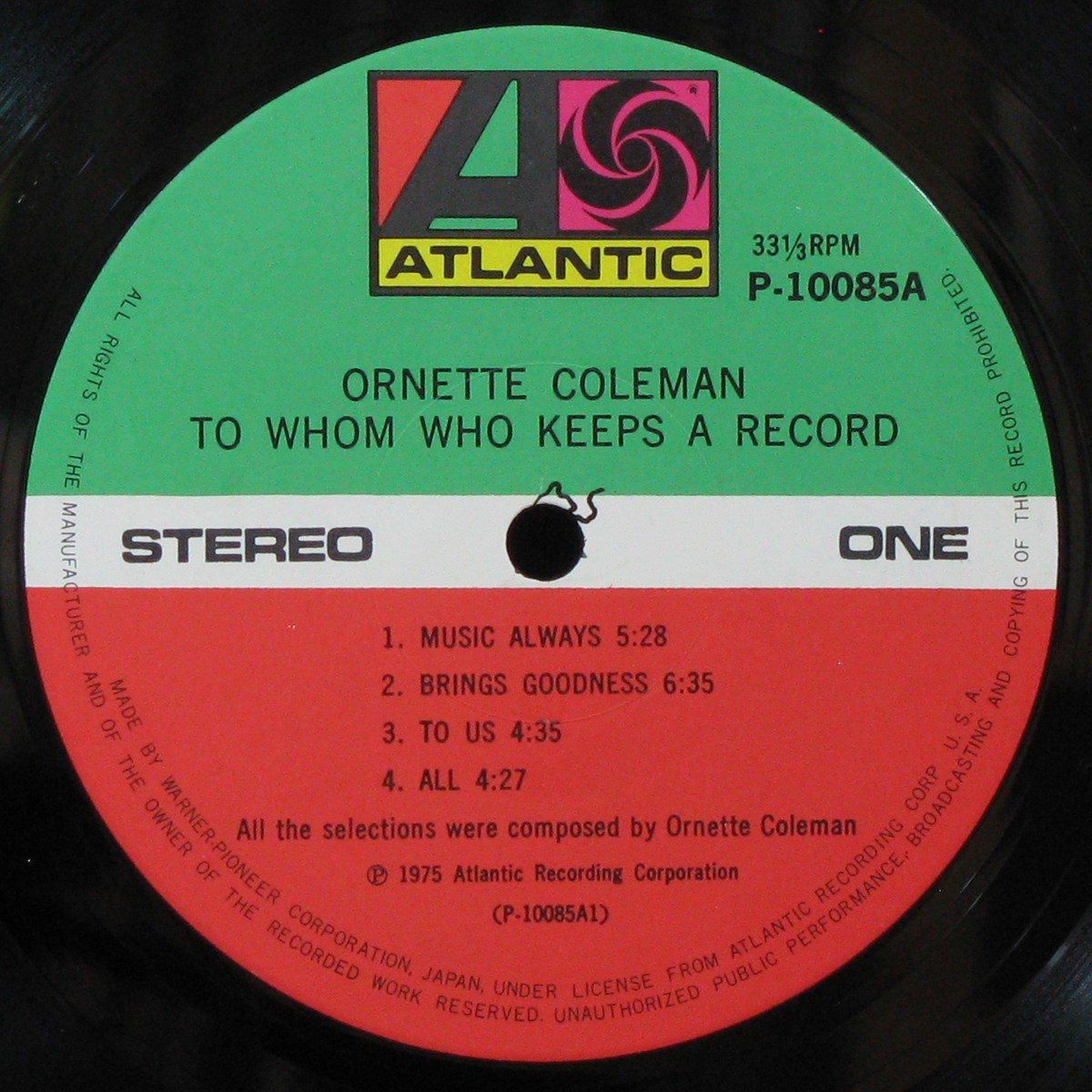LP Ornette Coleman — To Whom Who Keeps A Record фото 3