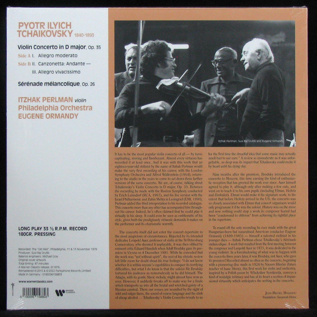 LP Itzhak Perlman — Tchaikovsky: Violin Concerto фото 2