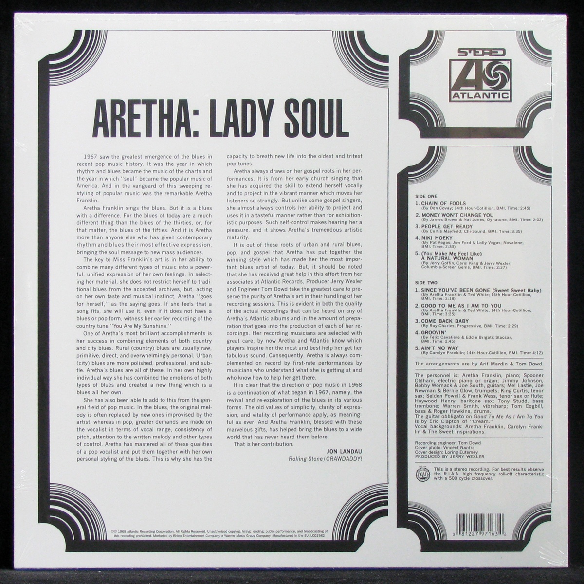 LP Aretha Franklin — Lady Soul фото 2