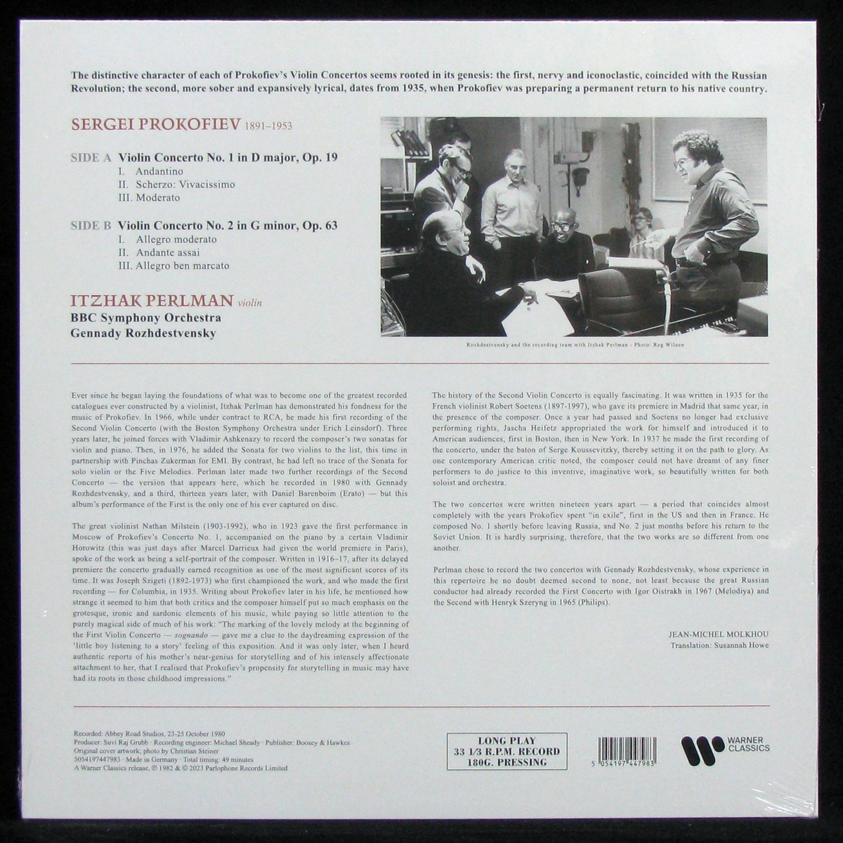 LP Itzhak Perlman — Prokofiev: The Two Violin Concertos фото 2