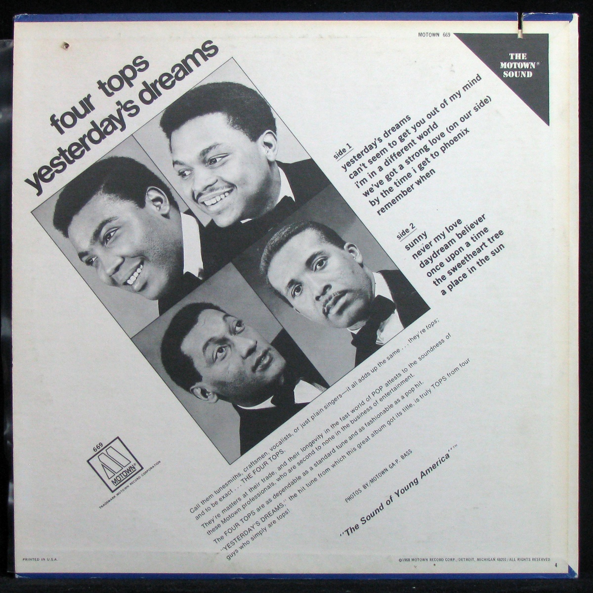 LP Four Tops — Yesterday's Dreams фото 2