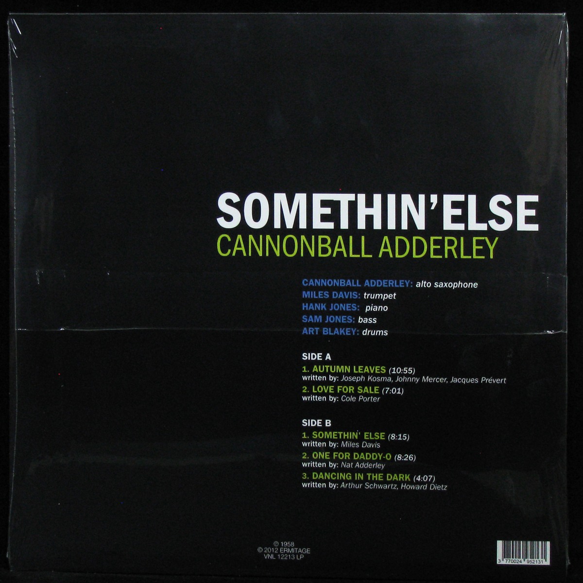 LP Cannonball Adderley — Somethin' Else (цветной винил) фото 2