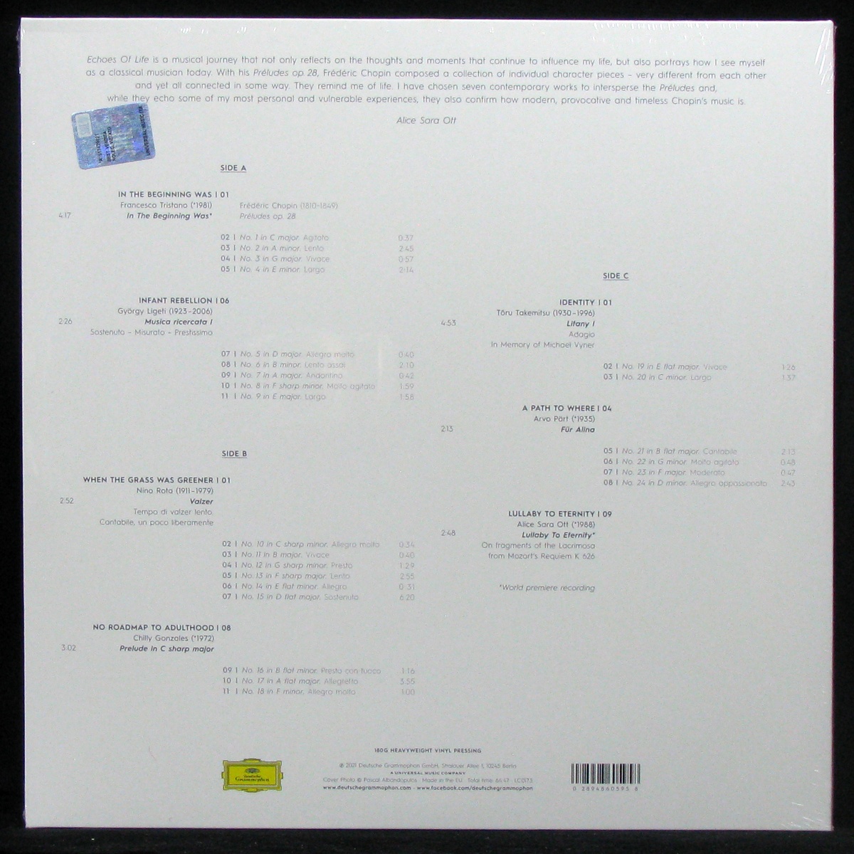 LP Alice Sara Ott — Echoes Of Life (2LP) фото 2