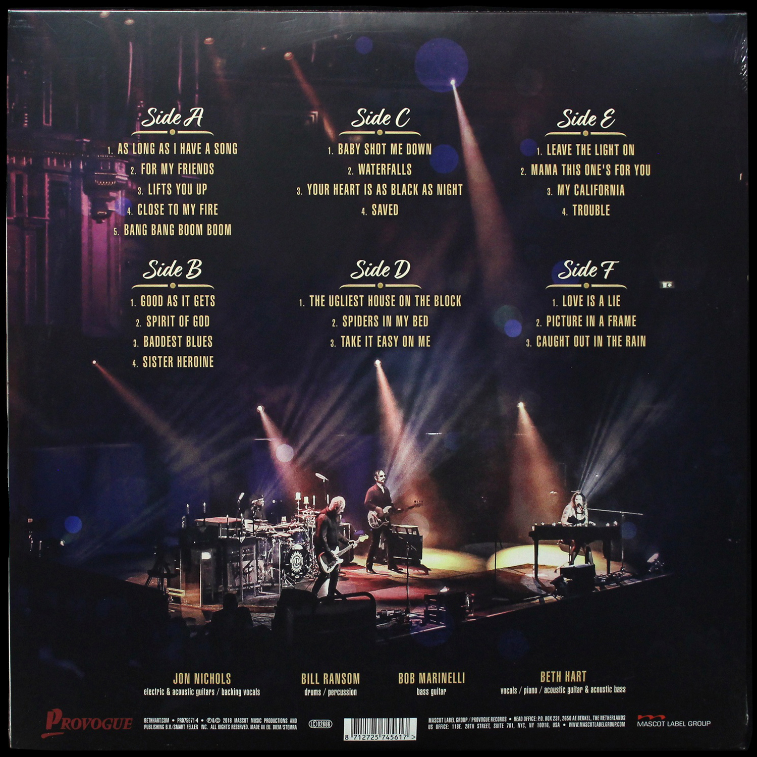 LP Beth Hart — Live At The Royal Albert Hall (3LP, цветной винил) фото 2