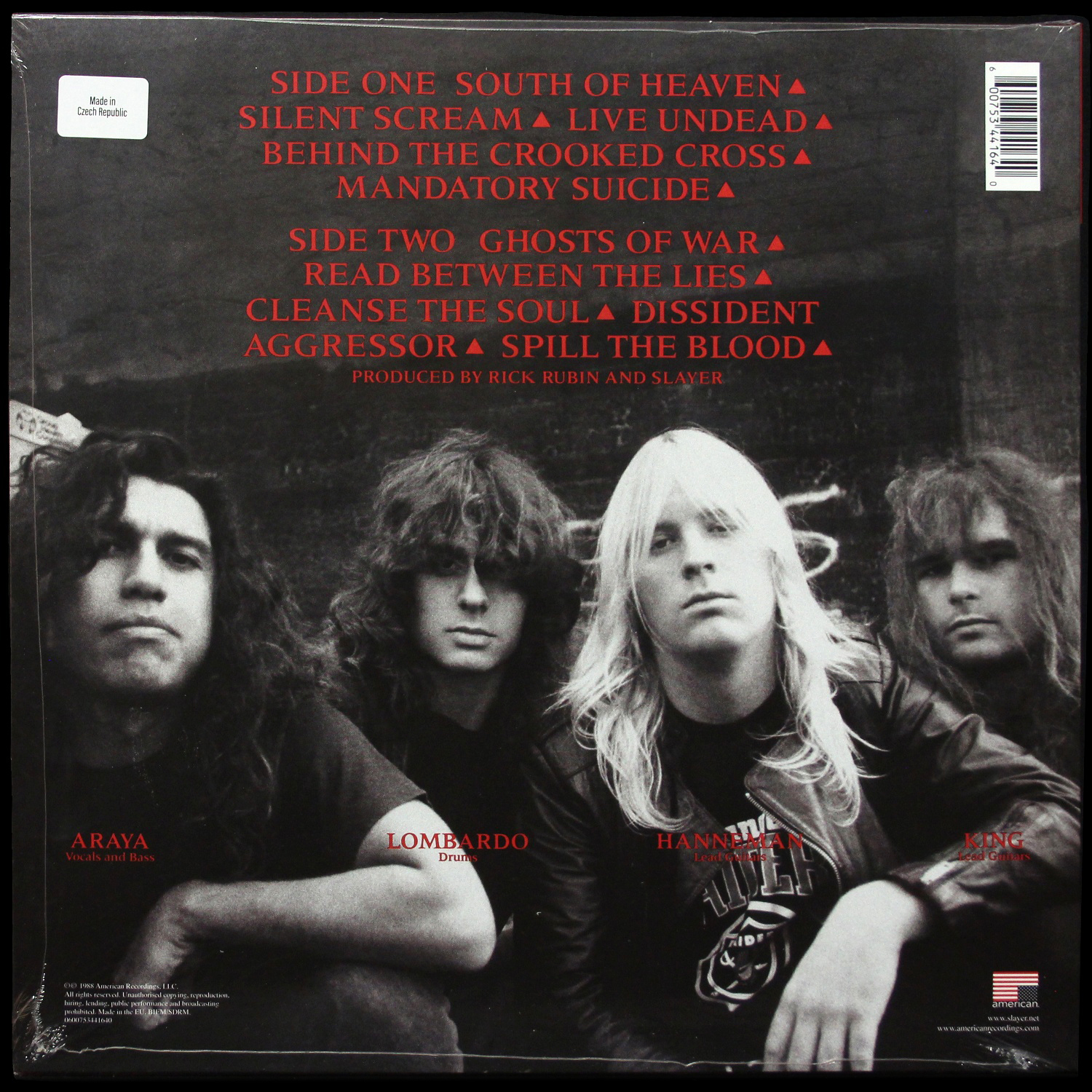 LP Slayer — South Of Heaven фото 2