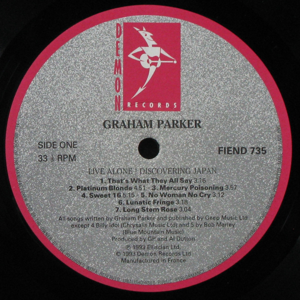 LP Graham Parker — Live Alone Discovering Japan фото 2