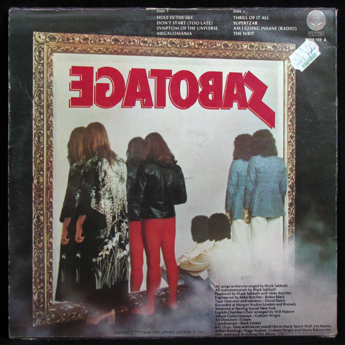 LP Black Sabbath — Sabotage фото 2