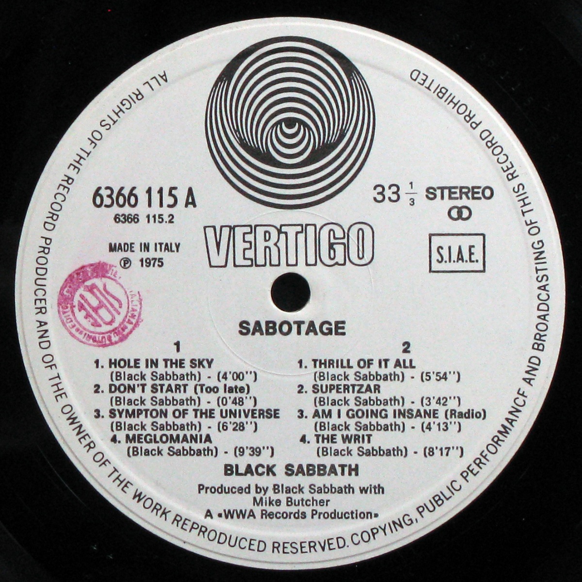 LP Black Sabbath — Sabotage фото 4