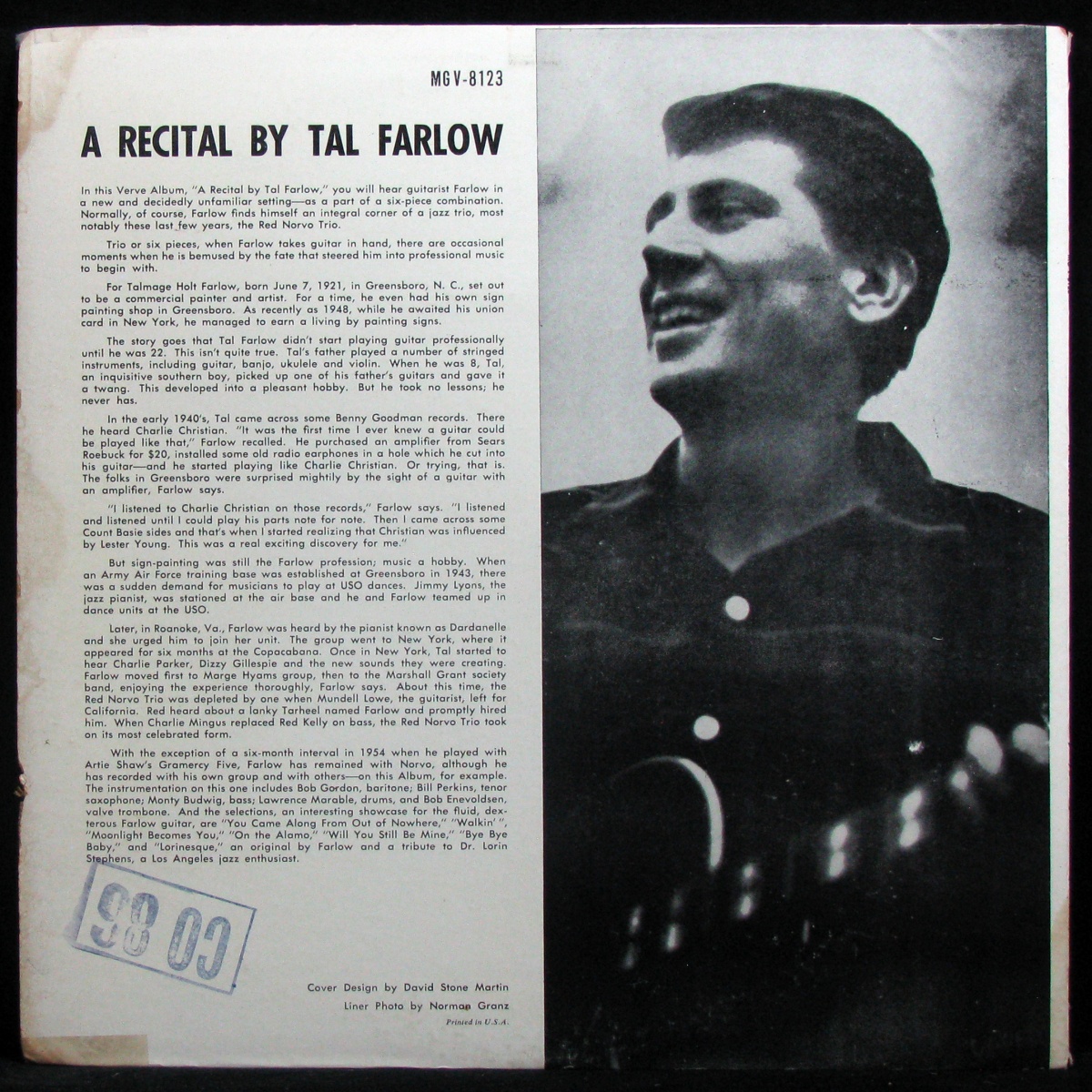 LP Tal Farlow — A Recital By Tal Farlow фото 2