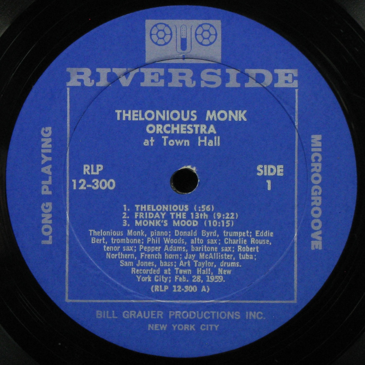 LP Thelonious Monk Orchestra — At Town Hall (моно) фото 3