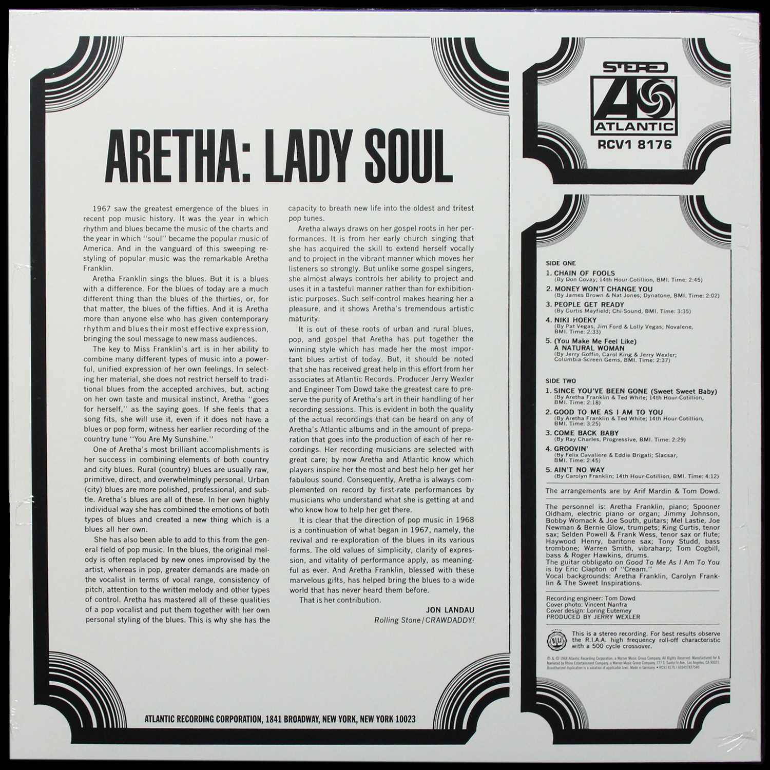 LP Aretha Franklin — Lady Soul (цветной винил) фото 2