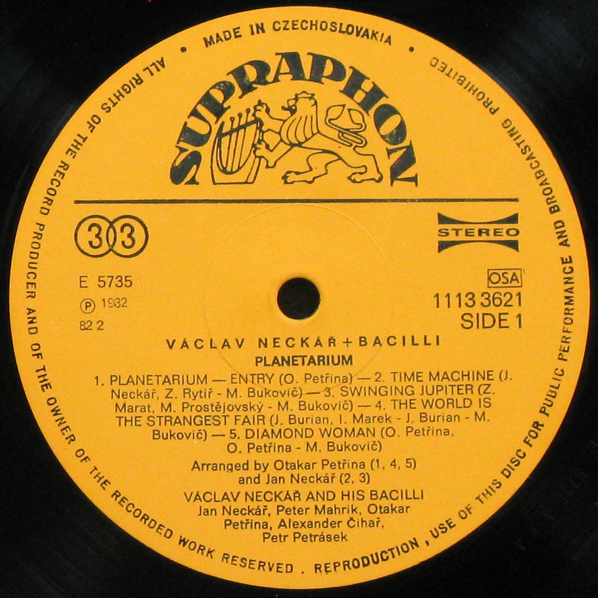 LP Vaclav Neckar And His Bacilli — Planetarium (2LP) фото 2