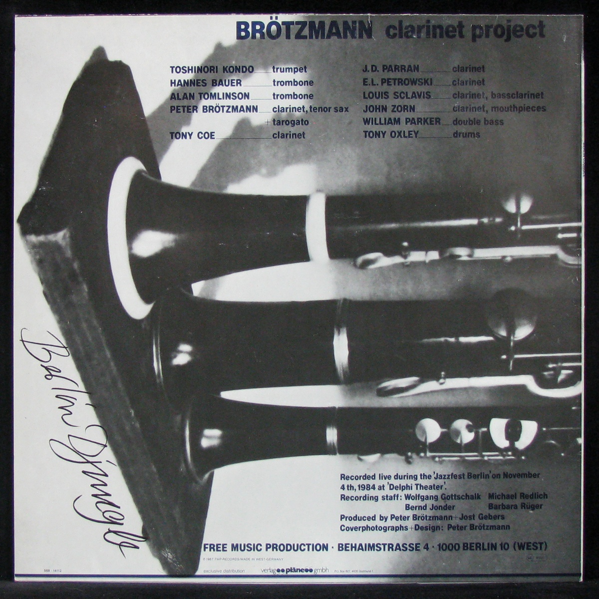 LP Brotzmann Clarinet Project — Berlin Djungle фото 2