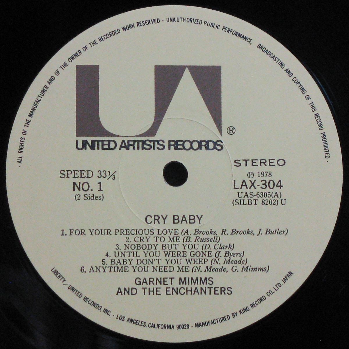 LP Garnet Mimms And The Enchanters — Cry Baby And 11 Other Hits (+ obi) фото 3