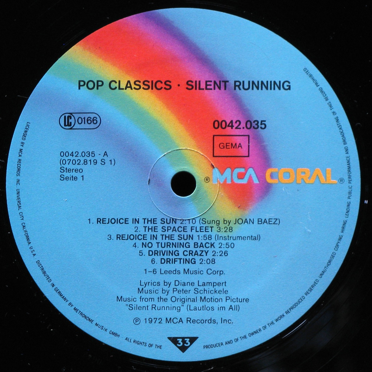 LP Joan Baez — Silent Running фото 2