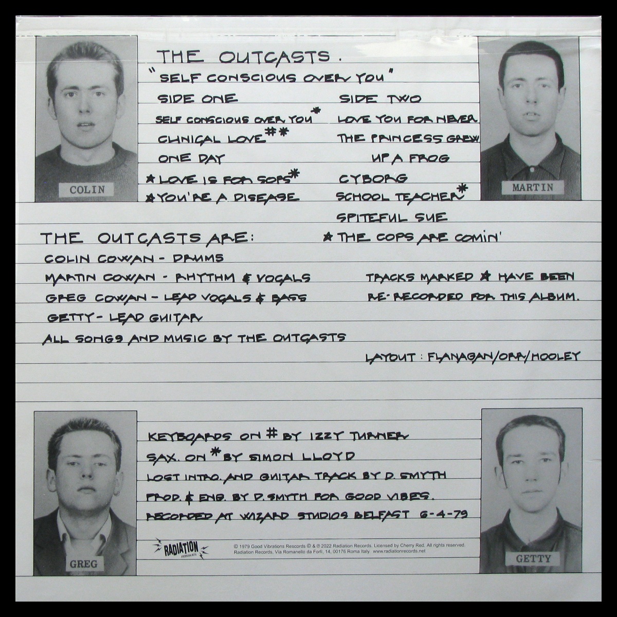 LP The Outcasts — Self Conscious Over You (цветной винил) фото 2