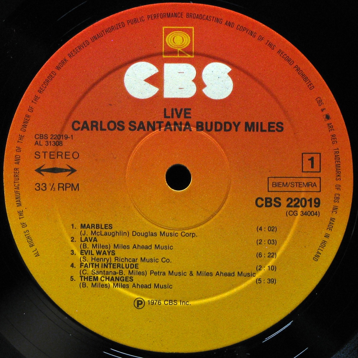 LP Carlos Santana / Buddy Miles — Carlos Santana & Buddy Miles! Live! фото 3