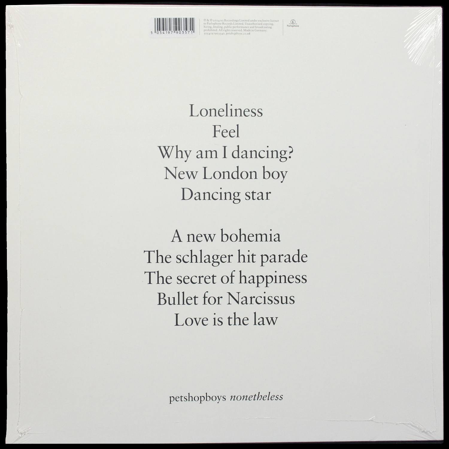 LP Pet Shop Boys — Nonetheless (clear vinyl) фото 2