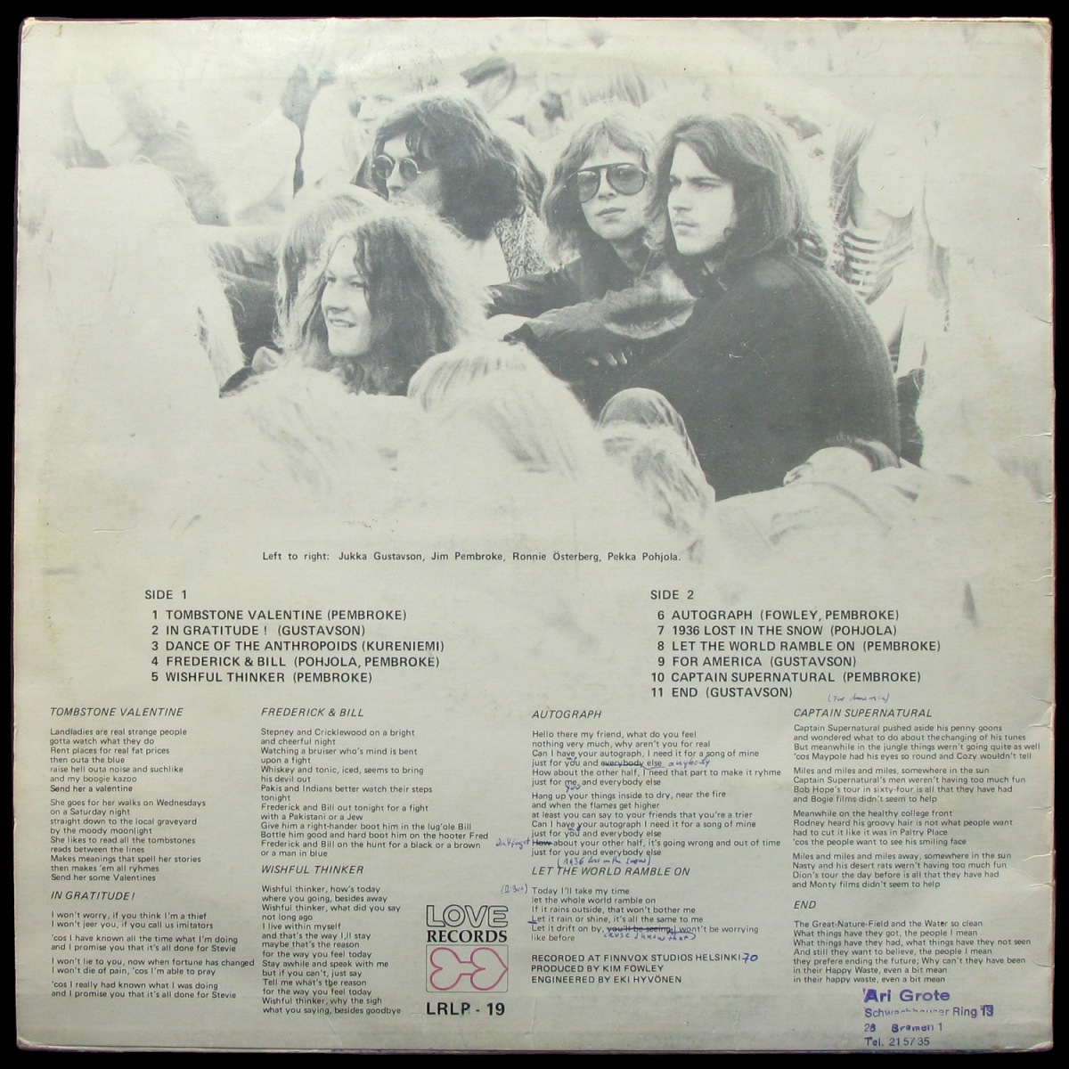 LP Wigwam — Tombstone Valentine фото 2