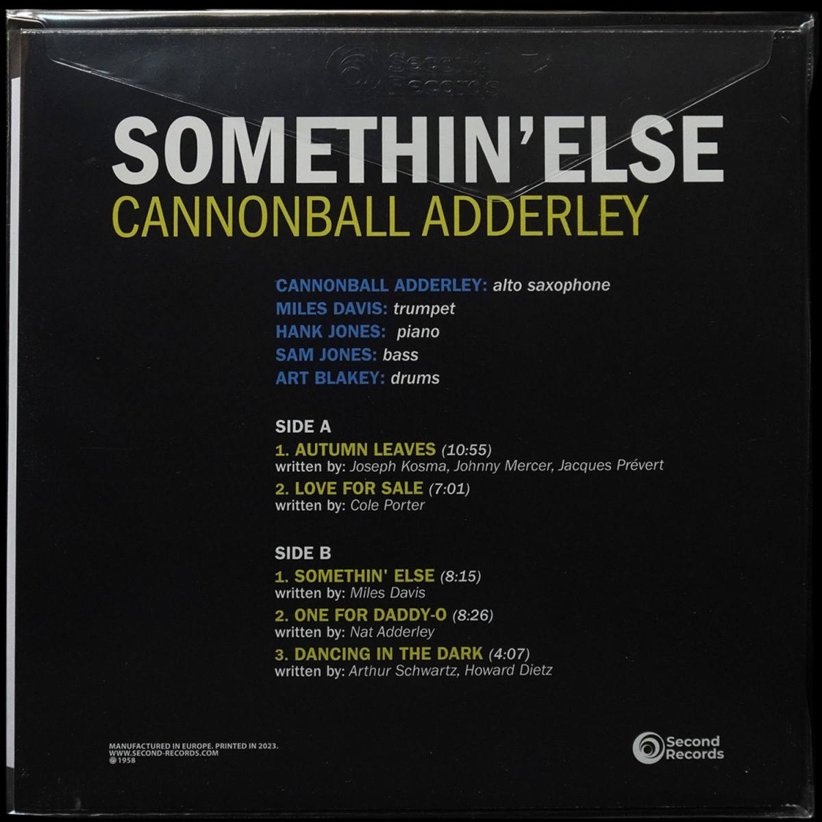LP Cannonball Adderley — Somethin’ Else (цветной винил) фото 3