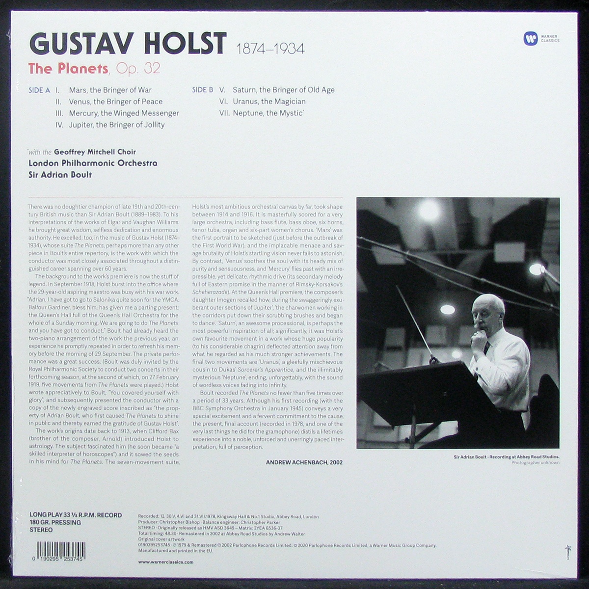 LP Adrian Boult — Holst: Planets фото 2