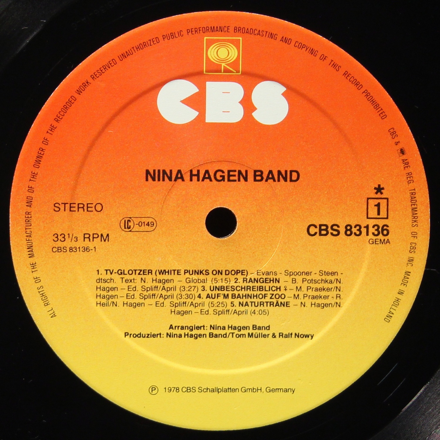 LP Nina Hagen Band — Nina Hagen Band (+ буклет) фото 3
