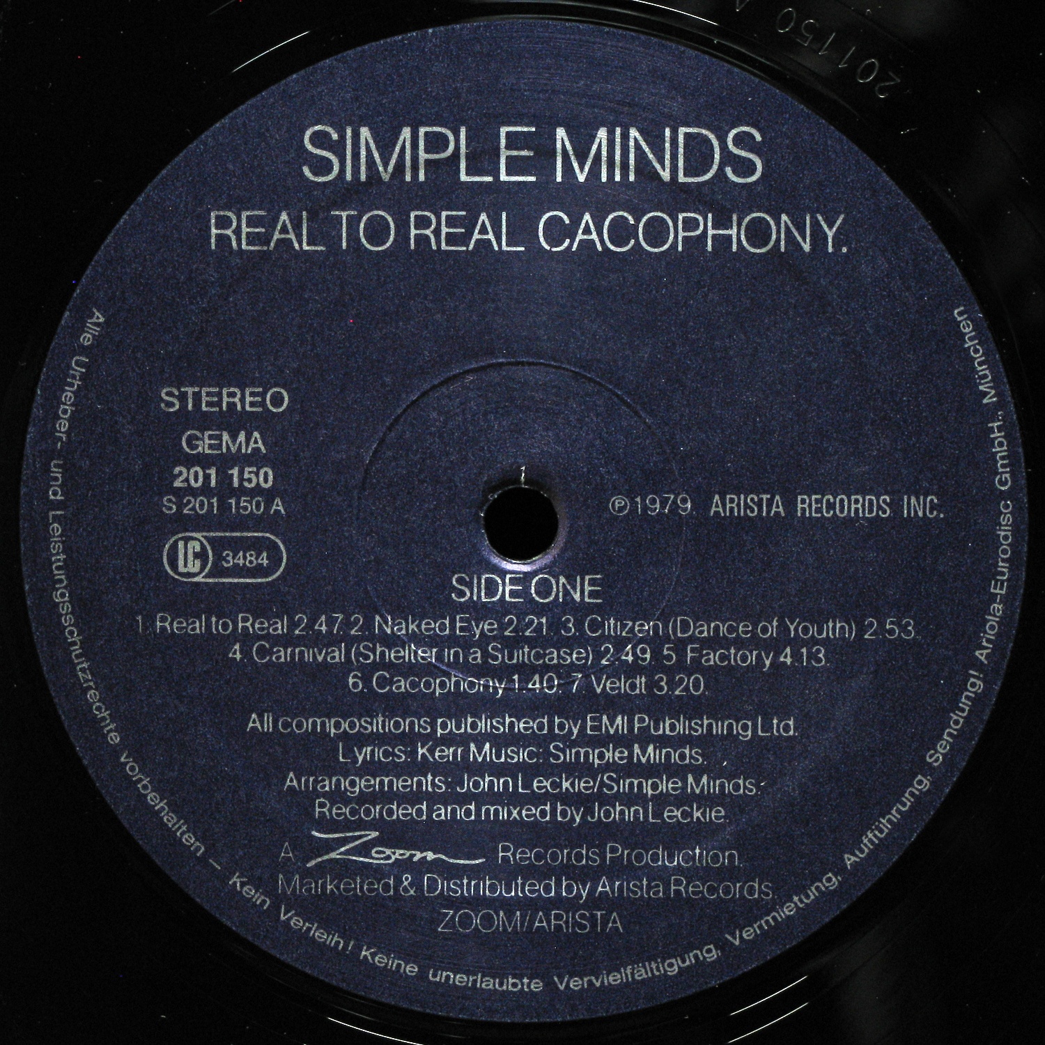 LP Simple Minds — Real To Real Cacophony фото 2