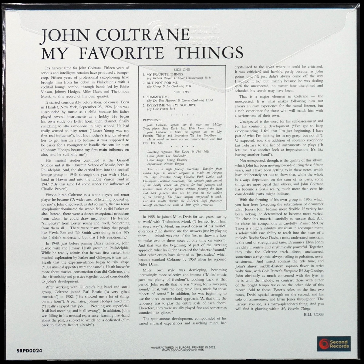 LP John Coltrane — My Favorite Things (синий винил) фото 2